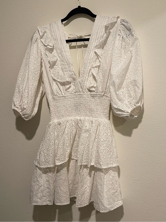 Forever 21 Dresses & Skirts - Forever 21 White Eyelet Ruffle Tiered Mini Dress - Elegant Summer Style